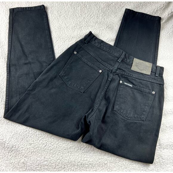 Harley-Davidson High Rise Straight Leg Jeans - Black Denim - size 12R - J - Picture 10 of 10